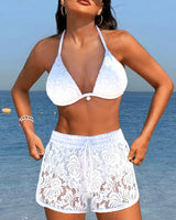 Stacey™ | Elegant Solid Lace Bikini Set