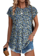 Zara | Women's Printed Short Sleeve Blouse Floral Casual Top