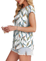 Zara | Women's Printed Short Sleeve Blouse Floral Casual Top