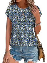Zara | Women's Printed Short Sleeve Blouse Floral Casual Top