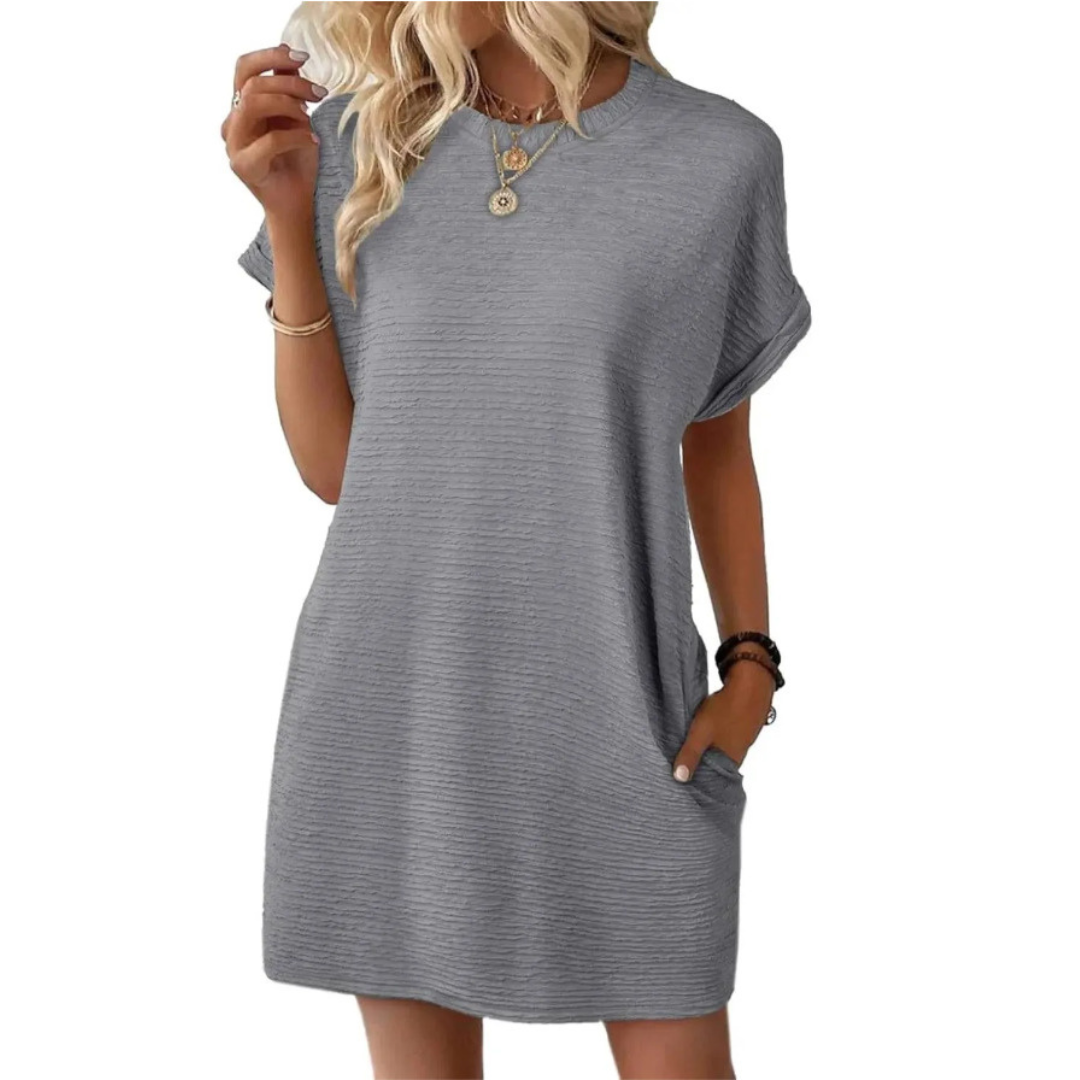 Pippa | Women's T-Shirt Dress Short Sleeve Round Neck Casual Mini Dress