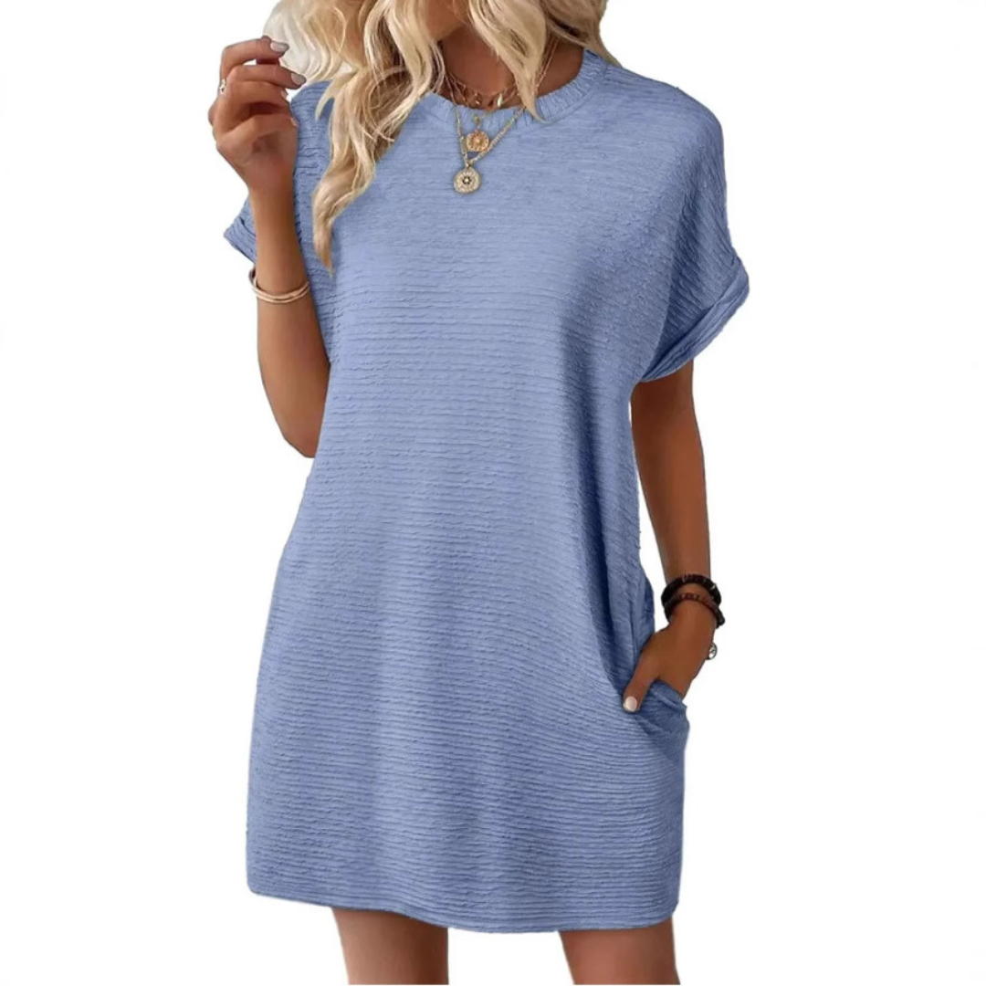 Pippa | Women's T-Shirt Dress Short Sleeve Round Neck Casual Mini Dress