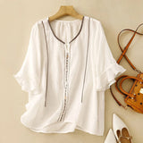 Gia™ | Embroidered Ruffle Sleeve Blouse