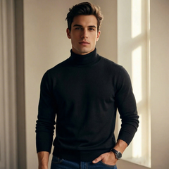 Men's Ellis Fine Knit Turtleneck Sweater - Black