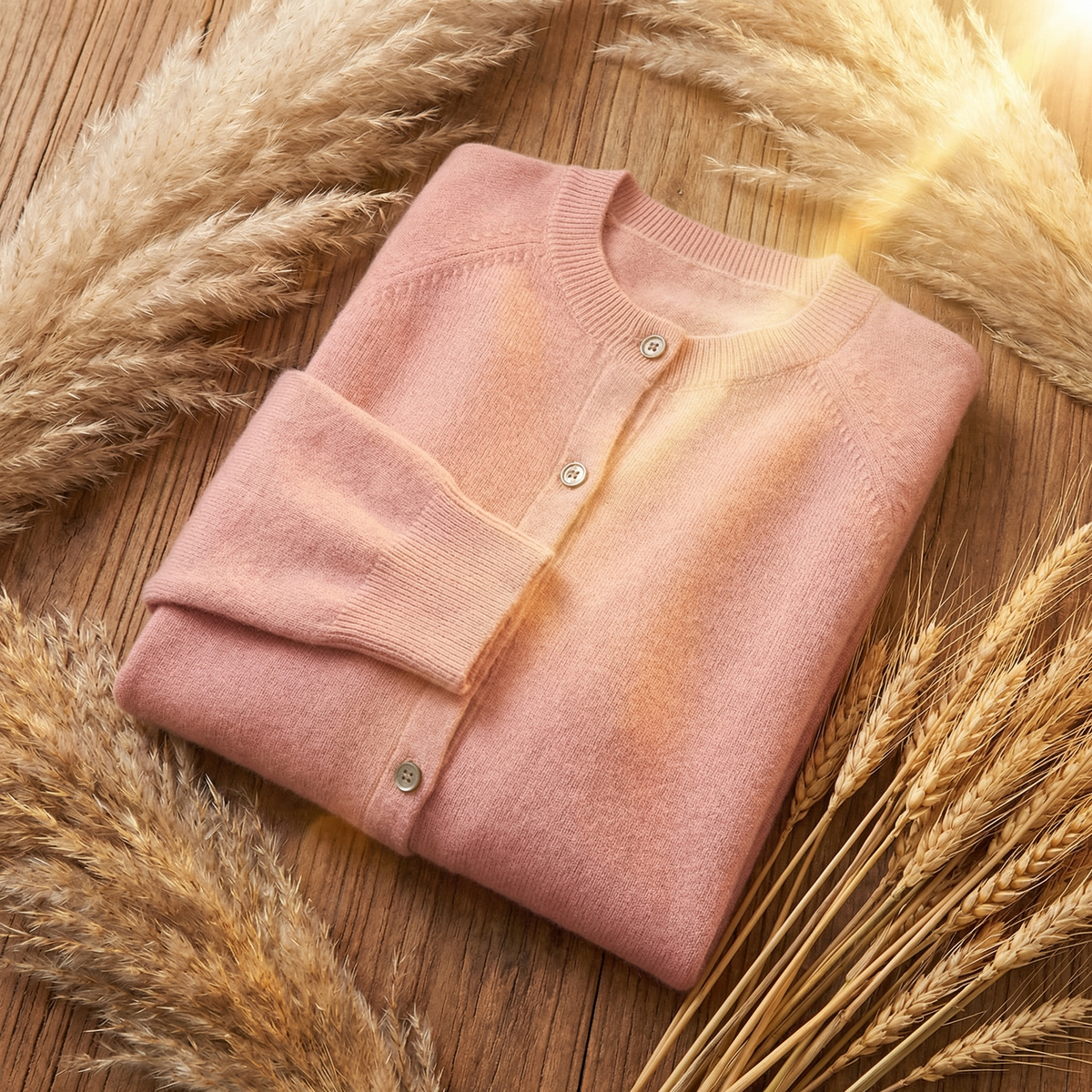 Women’s Merino Button-Front Cardigan in Pink