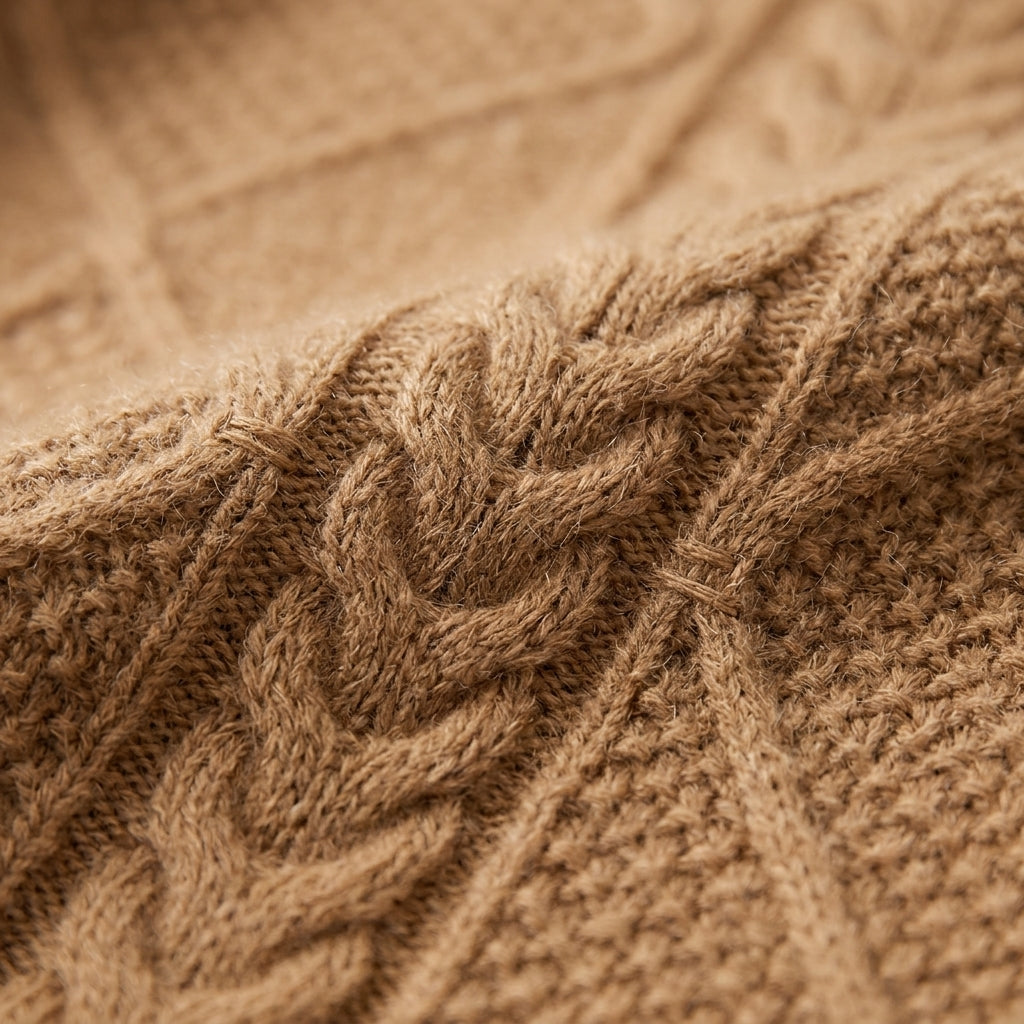 Women’s Cable-Textured High-Neck Sweater