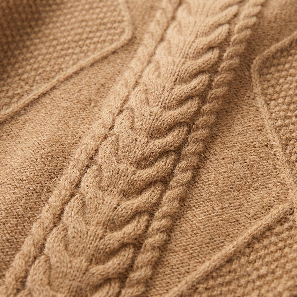 Women’s Cable-Textured High-Neck Sweater