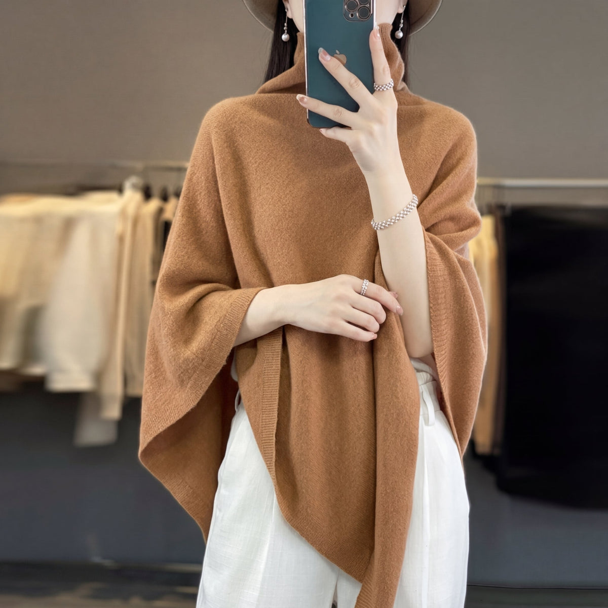 Women's Milan Fine Knit Shawl Jacket - Brown