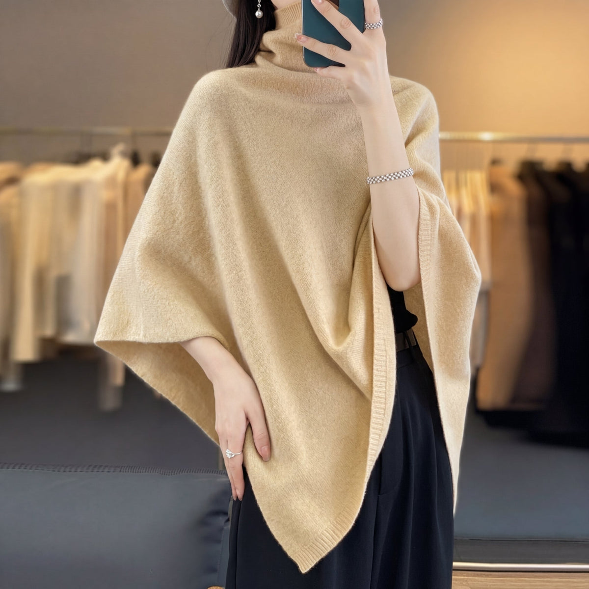Women's Milan Fine Knit Shawl Jacket - Cream