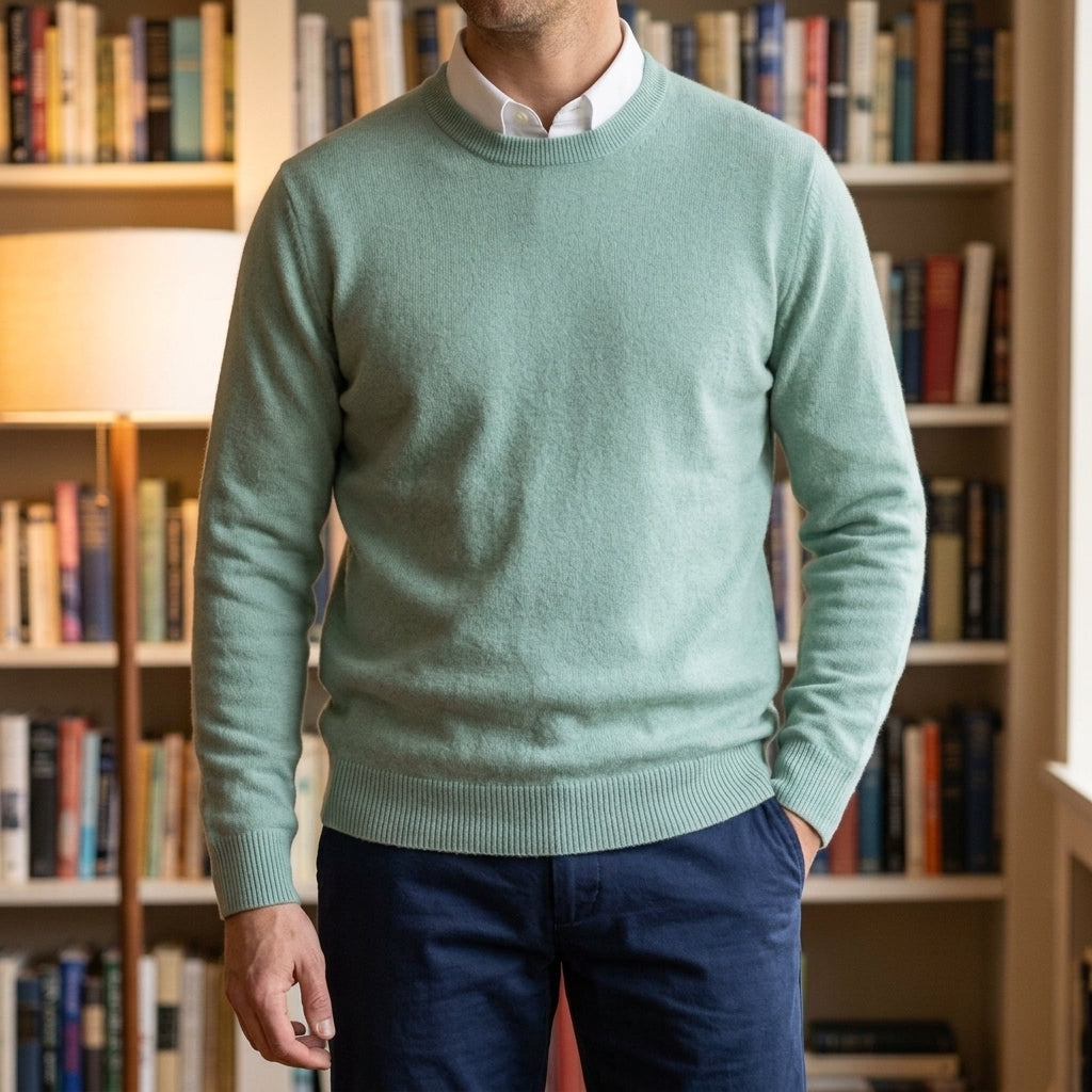 Julian Soft Knit Men's Sweater - Mint Green