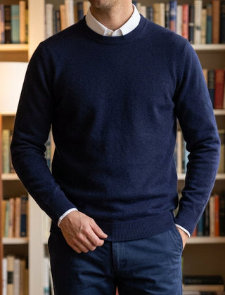 Julian Soft Knit Men's Sweater - Navy Blue