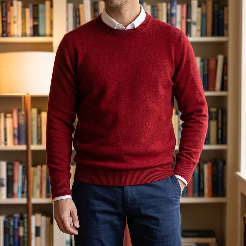 Julian Soft Knit Men's Sweater - Burgundy