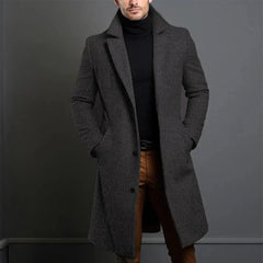 Castello Wool-Blend Men's Overcoat - Dark Gray