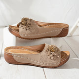 Flora | Women's Wedge Sandals Slip-On Open Toe Comfort Sandals