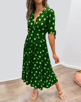 Amelia™ | Polka Dots V-Neck Dress