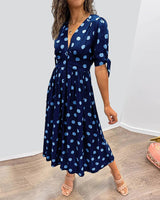 Amelia™ | Polka Dots V-Neck Dress