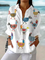 Ingrid™ | Playful Hen Blouse
