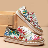 Blossom | Women's Floral Embroidered Espadrille Sneakers Zip