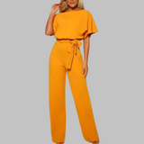Stella | Women's Batwing Sleeve Tie Waist Wide Leg Jumpsuit
