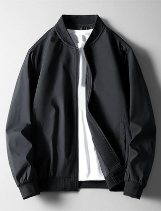 Men’s Lightweight Softshell Bomber Jacket in Black