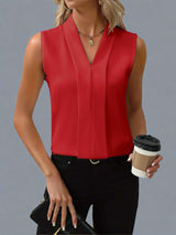 Quinn | Women's Sleeveless V-Neck Blouse Smart Casual Top