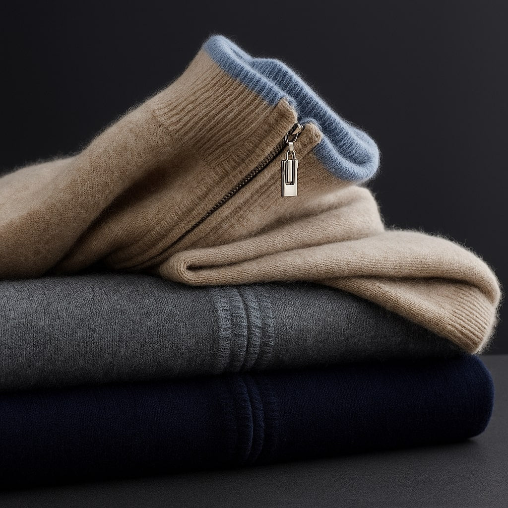 Bordeaux Fine Knit Zip Men's Jacket - detail image 5