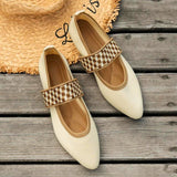 Elira | Women's Mary Jane Flat Shoes Pointed Toe Elastic Strap Flats