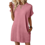 Pippa | Women's T-Shirt Dress Short Sleeve Round Neck Casual Mini Dress