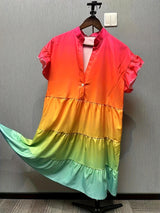 Oriana™ | Effortless Elegance Rainbow Color Dress