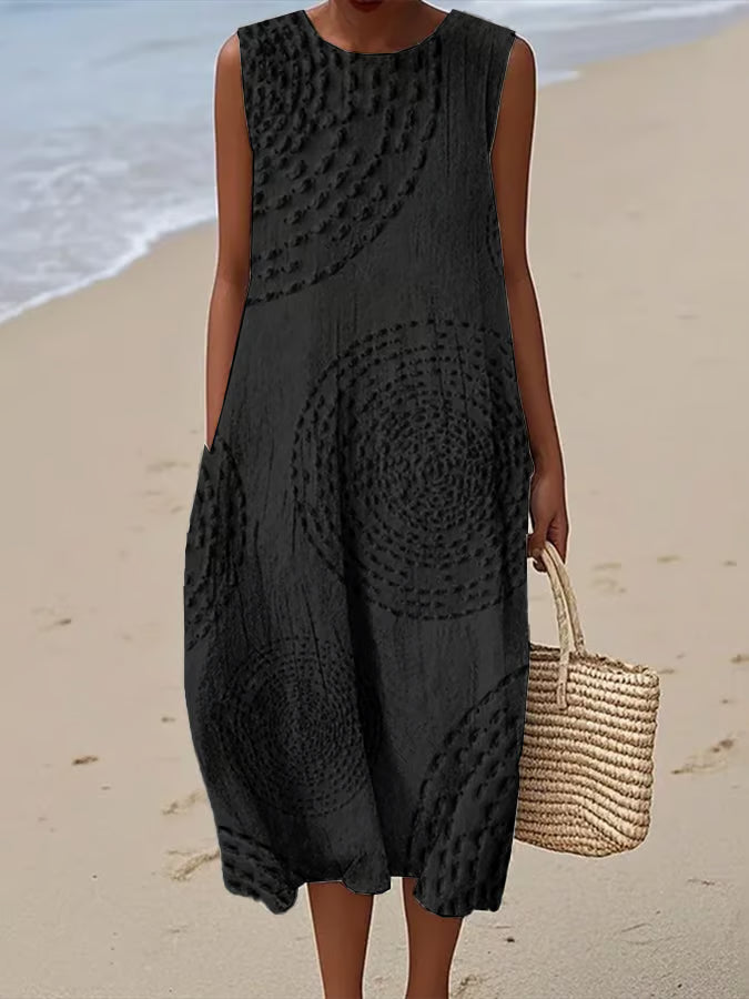 Ashleigh™ | Sleeveless Maxi Dress with Textured Design
