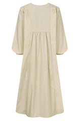 Hazel | Women's V-Neck Long Sleeve Midi Dress Loose Fit