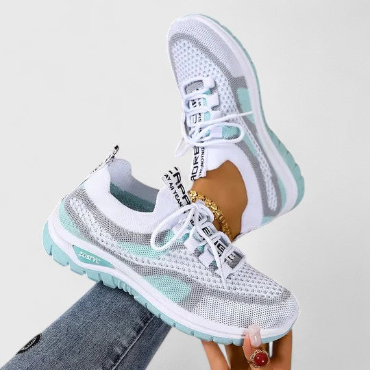 Koda | Women's Mesh Chunky Sole Lace-Up Trainers Colour Block