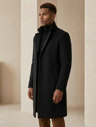 Calla Tailored Men's Overcoat - Black