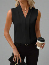 Quinn | Women's Sleeveless V-Neck Blouse Smart Casual Top