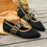 Elira | Women's Mary Jane Flat Shoes Pointed Toe Elastic Strap Flats