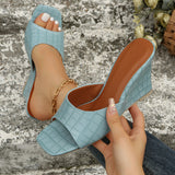 Monroe Faux Snake Leather Wedges
