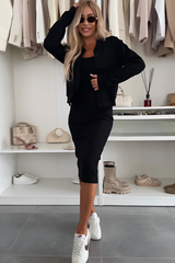 Ava | Women's 2 Piece Knit Midi Dress and Cardigan Set