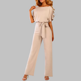 Stella | Women's Batwing Sleeve Tie Waist Wide Leg Jumpsuit