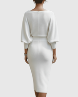 Celeste | Women's Cowl Neck Batwing Sleeve Midi Dress