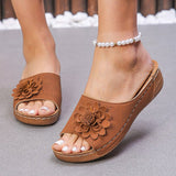 Flora | Women's Wedge Sandals Slip-On Open Toe Comfort Sandals