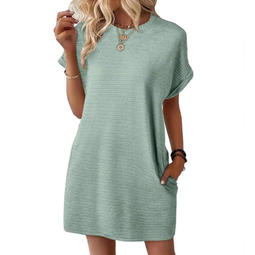 Pippa | Women's T-Shirt Dress Short Sleeve Round Neck Casual Mini Dress