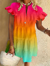 Oriana™ | Effortless Elegance Rainbow Color Dress