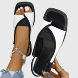 Zola | Women's Square Toe Slingback Flat Sandals Colour Block