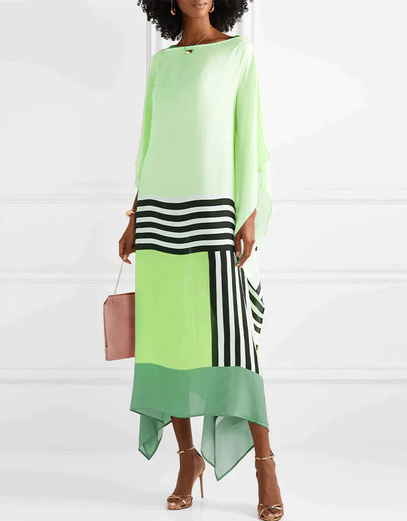 Aria | Women's Geometric Print Kaftan Batwing Sleeve Maxi Dress