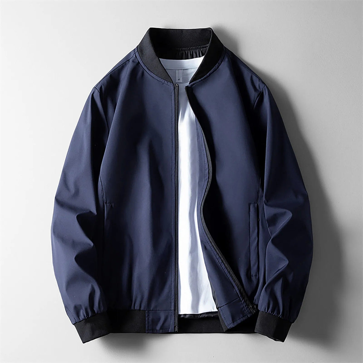 Men’s Lightweight Softshell Bomber Jacket in Navy