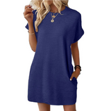 Pippa | Women's T-Shirt Dress Short Sleeve Round Neck Casual Mini Dress
