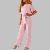 Stella | Women's Batwing Sleeve Tie Waist Wide Leg Jumpsuit