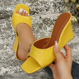 Monroe Faux Snake Leather Wedges