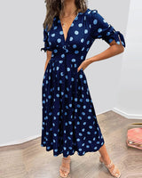 Amelia™ | Polka Dots V-Neck Dress