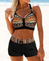 Maya™ | Geometric Pattern Bikini with High Elastic Waist